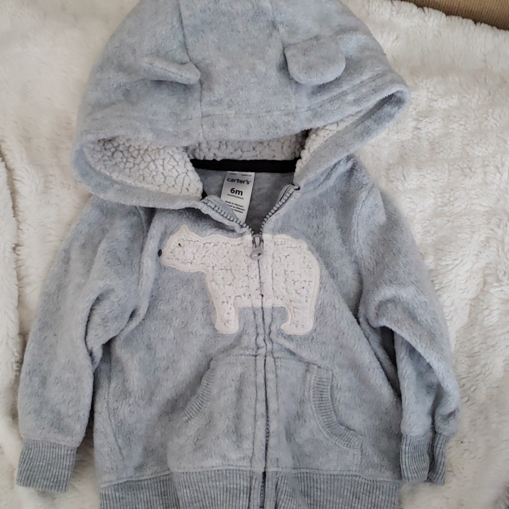 Boys 6 mo fleece hooded sweater
